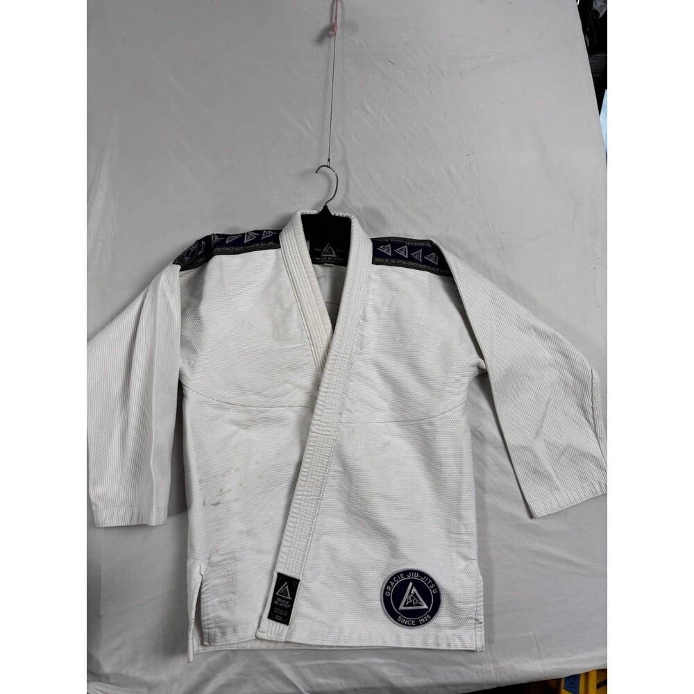 Gracie Jiu-Jitsu A0 White BJJ Gi Jacket Youth Adult Small Cotton MMA UFC